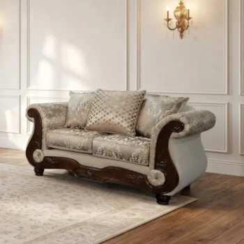 Beige Traditional Loveseat