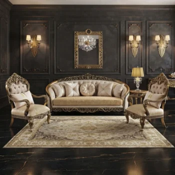 5Pcs Handmade Sonali Champagne Gold Sofa Set