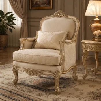 Handmade Elara Beige Gold Chair