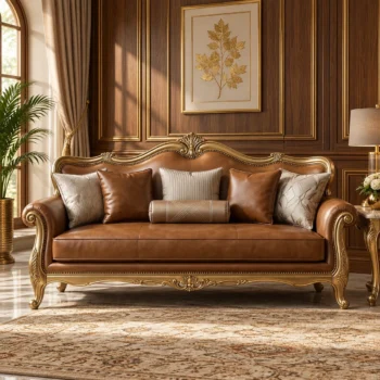 Handmade Truffle Brown Leather Sofa